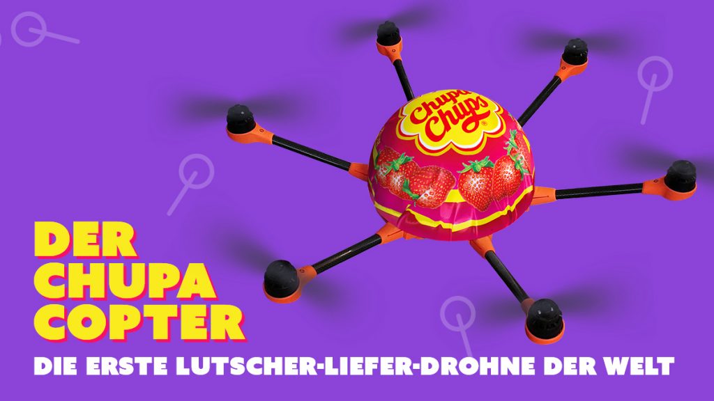 Spring du Lutscher! XXL-Betten-Trampolin und Lutscher per Drohne – Chupa Chups bringt bunte Erlebniswelt in Deutschlands Städte