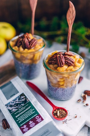 Chia-Pudding mit Weihnachtstee