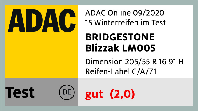 Bridgestone ist ADAC-Winterreifen-Testsieger 2020