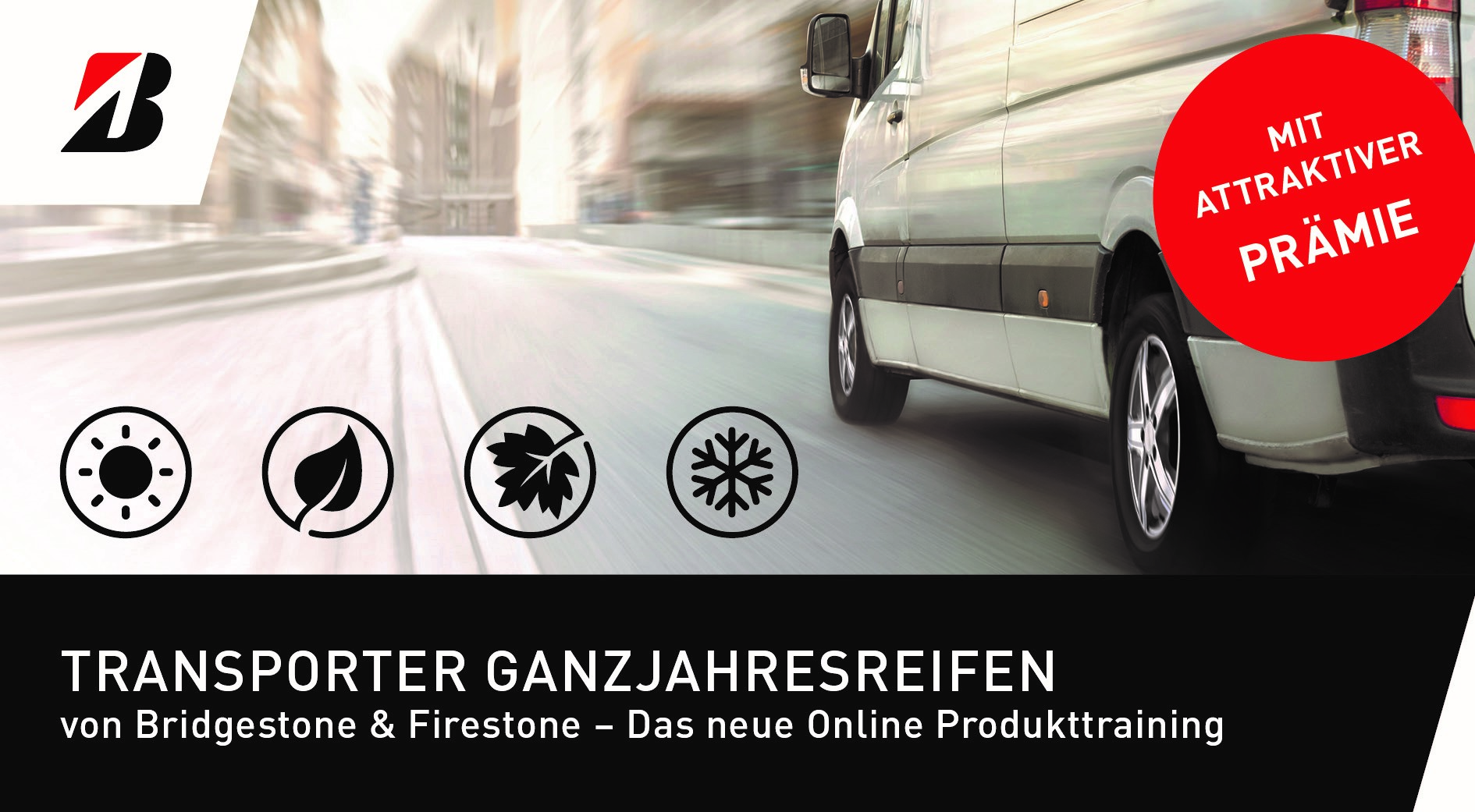 Neues Bridgestone Online-Training zu Transporter-Ganzjahresreifen