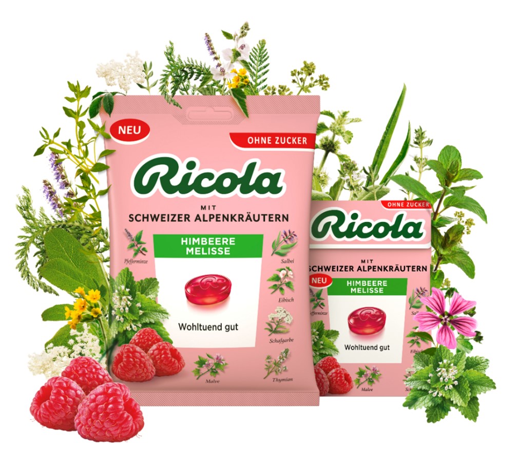 Für fruchtig-frische Umsätze: Ricola erfrischt mit der neuen Sorte Himbeere Melisse jedes Bonbonregal!
